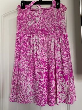 Lilly Pulitzer Pink & White Floral Smocked Sundress